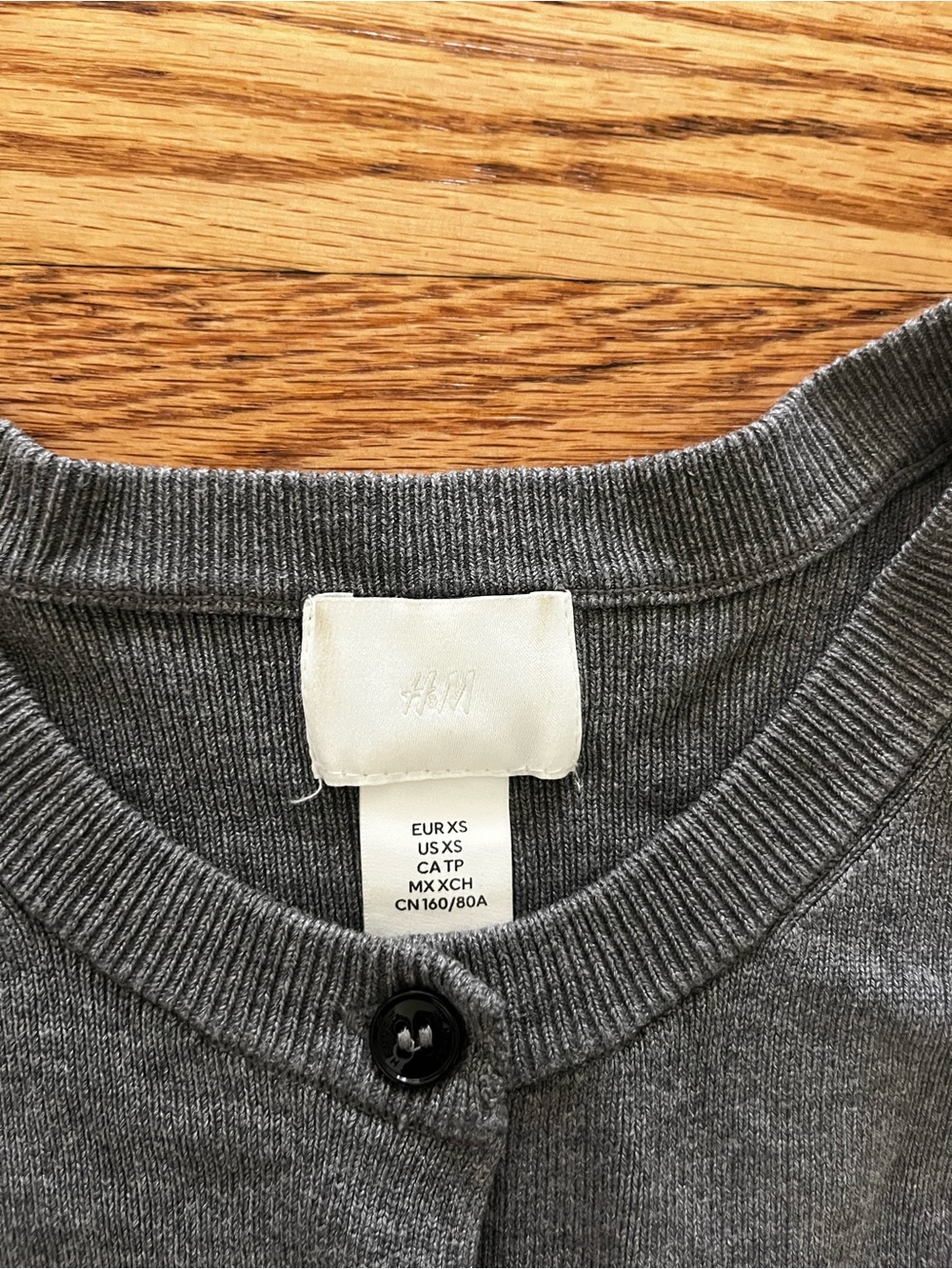 H&M Gray Ribbed Button-Up Cardigan - Picture 2 of 2